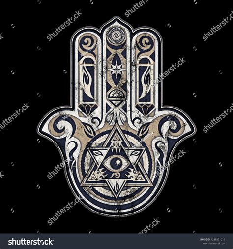 Hamsa Hand All Seeing Eye Protection Stock Illustration 1286821015