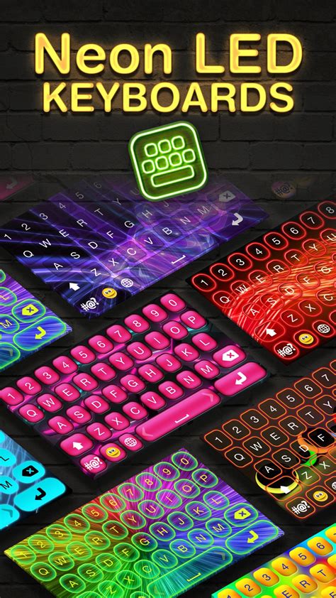 Neon Led Keyboard Glow Keyboards For Iphone With Colorful Themes And