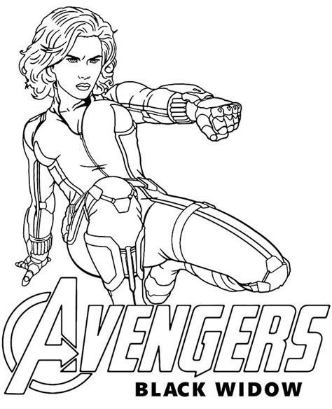 Black Widow Coloring Page Avengers