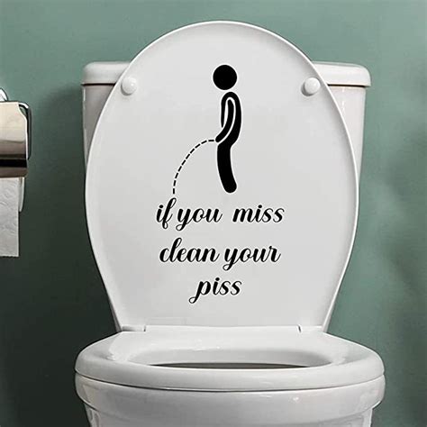 Bjy Toilet Sticker Funny Inif You Miss Clean Your Pissinsign Bathroom
