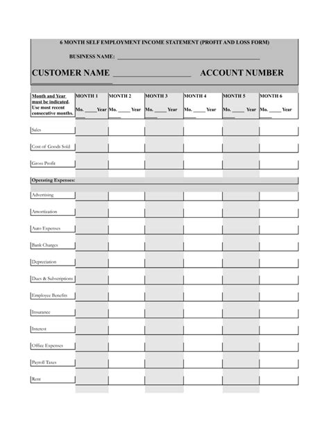 Hpp Cares 6 Month Self Employment Income Statement Fill And Sign