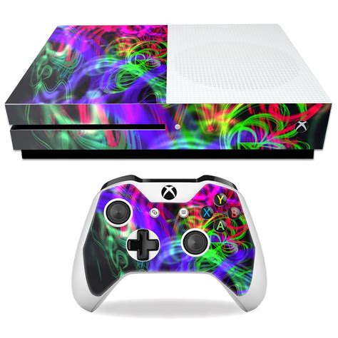 Skin Decal Wrap For Microsoft Xbox One S Neon Splatter