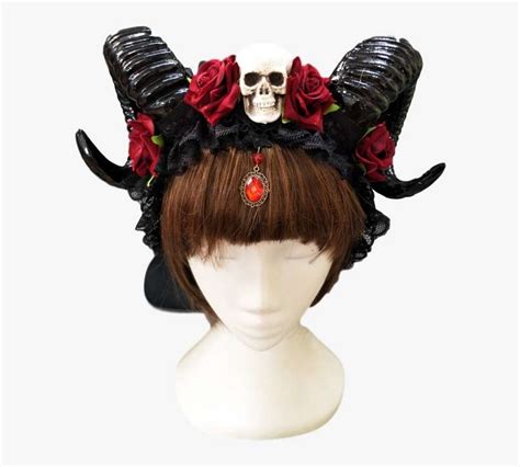 Horn Headband Gothic Skull Floral Accessories Devil Horns Goth Png