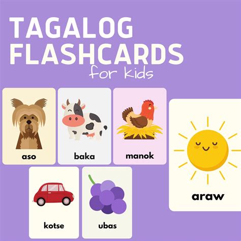 Tagalog English Bundle Bilingual Cards Filipino Culture Montessori