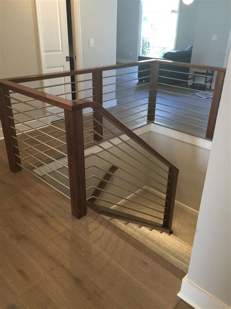 Modern Railing Systems In Wood Cable Wire Stainless Steel Glass Panel