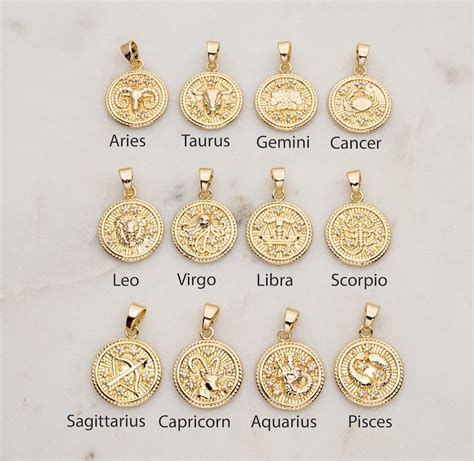 Gold Filled Zodiac Necklace Astrology Jewelry Horoscope Etsy