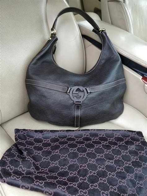 Gucci Gg Royal Hobo Bag Shoulder Brown Pebbled Leather Purse Handbag