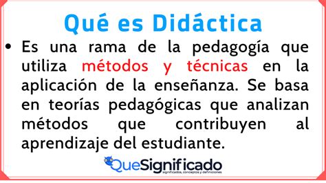 Didáctica Principios Y Métodos De La Didáctica Educativa