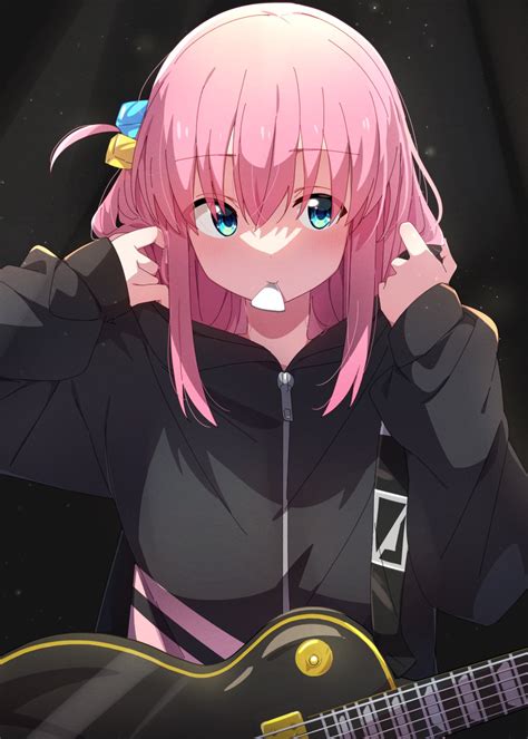 safebooru 1girl bangs black jacket bocchi the rock closed mouth cube hair ornament gotou