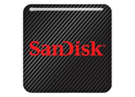 Sandisk 1x1 Chrome Effect Domed Case Badge Sticker Logo Sticker