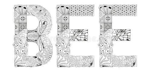 Word Bee For Coloring Vector Decorative Zentangle Object Stock Vector