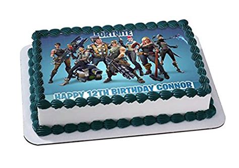 Fortnite Edible Cake Topper Personalized Birthday 12 Size Sheet