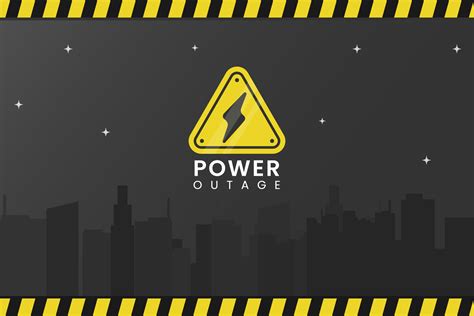 Blackout Icon Power Outage Web Banner Has A Warning Sign With A