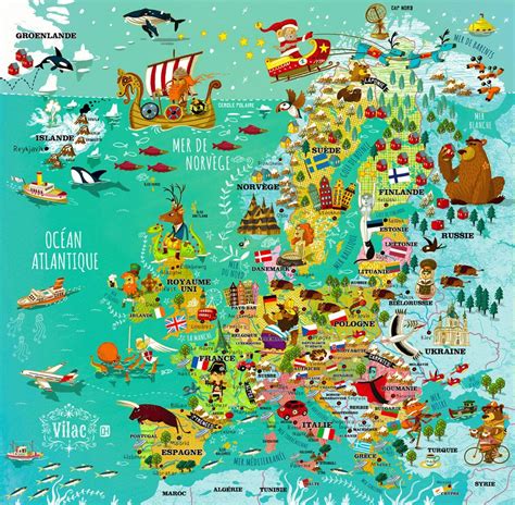 Map Of Europe Illustrated Pictorial Map