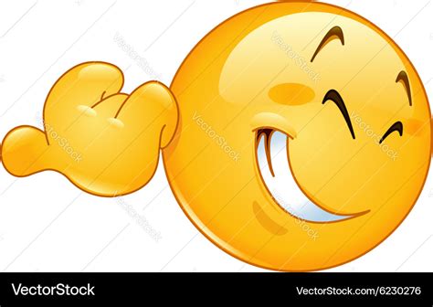 Pointing With Thumb Emoticon Royalty Free Vector Image