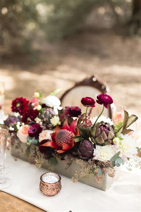 Organic Jewel Tone Wedding Inspiration Fall Wedding Flowers Rustic