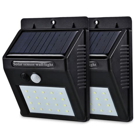 The solar motion sensor lights detect moving objects at a maximum distance of 26 feet within a wide angle of 120°. LED Solar Lights Motion Sensor Wall Mount Light Outdoor ...