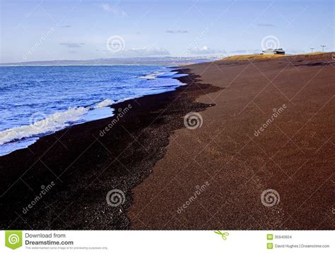 Black Lava Sand Beach South Coast Iceland Stock Photo Image Of