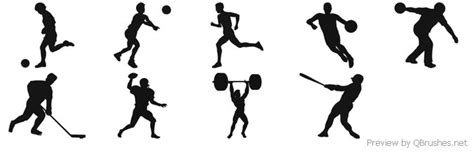 Sports Silhouettes - Download | Qbrushes.net