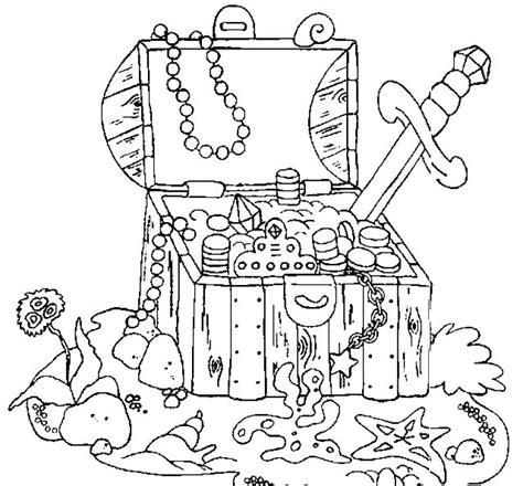 Pirate Treasure Chest Coloring Pages At Free
