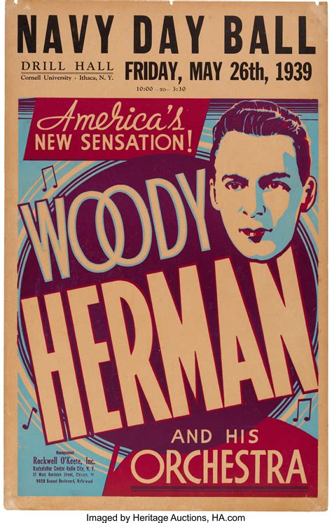 Woody Herman Drill Hall Concert Poster 1939 Very Rare Music