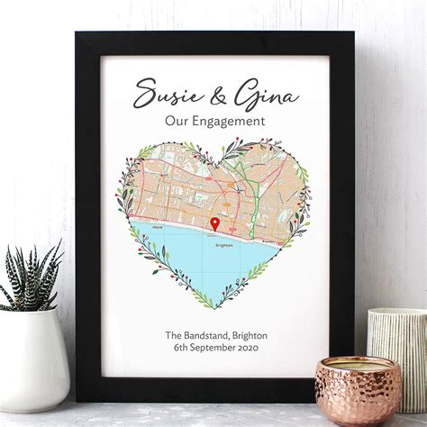 Personalised Map Print For Same Sex Couples By Jon Hall Design