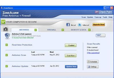 It operates automatically, due to its powerful defensenet cloud service, so users are not interrupted with unnecessary alerts. ZoneAlarm Free Antivirus + Firewall download free for ...