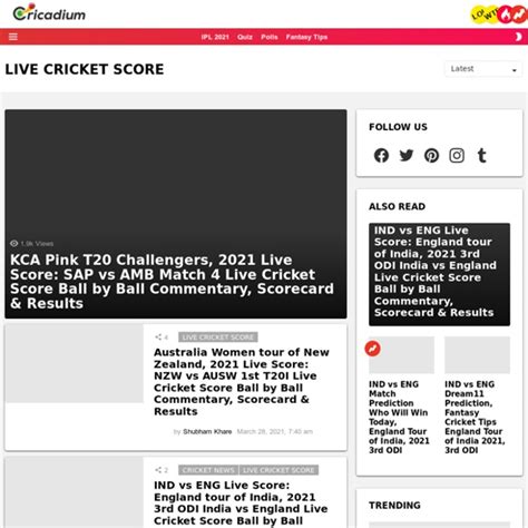 Live Cricket Score Ball By Ball Commentary With Fastest Scorecard