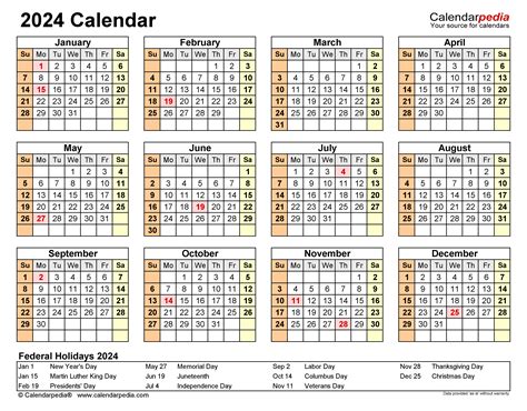 Yearly Calendar 2024 In Excel Ebony Gweneth