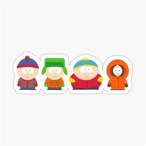 The South Park Characters Are Wearing Winter Clothes And Hats All