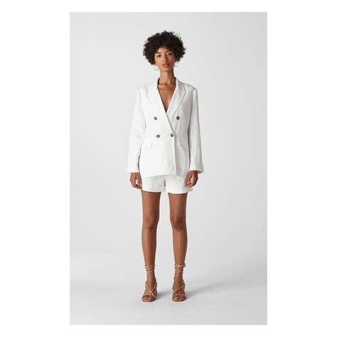 Whistles Linen Double Breasted Blazer