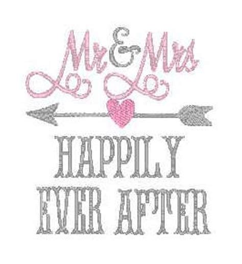 Mr And Mrs Embroidery Design Happily Ever After Embroidery Etsy