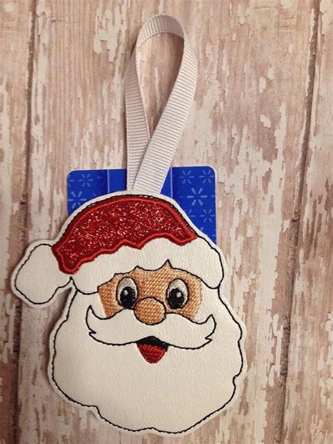 Santa Gift Card Holder Christmas Ornament In The Hoop Etsy