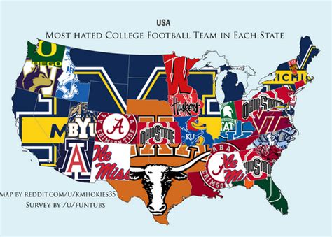 When considering the total united states population, there are 44.57 students enrolled in higher education for every 1,000 americans. Total Frat Move | This Map Shows The Most Hated College Football Team In Each State