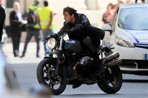 Tom Cruises On Bmw Rninet Scrambler In New Mission Imp Visordown