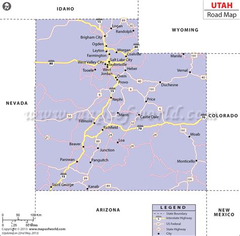 Utah Road Map