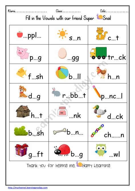 Fill In The Short Vowelsfree Vowels Worksheet For Grade 1