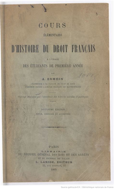 Catalogue Rouge Cours élémentaire Dhistoire Du Droit Français à L