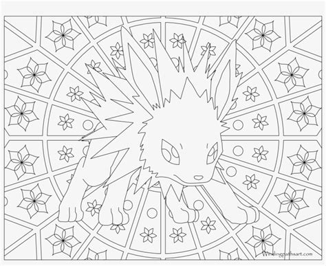 Download Inspiring Pokemon Coloring Pages Jolteon Png Jolteon - Pokemon Adult Coloring Pages Transparent ...