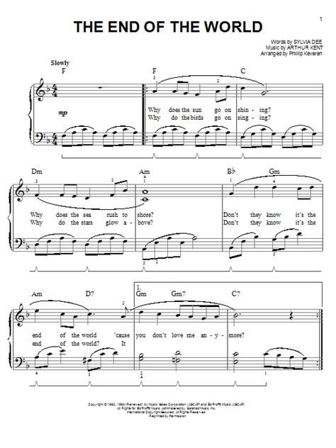 The End Of The World | Sheet Music Direct