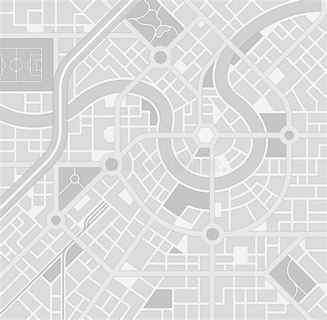 Modelo Greyscale Del Mapa De La Ciudad Del Vector Ilustración Del