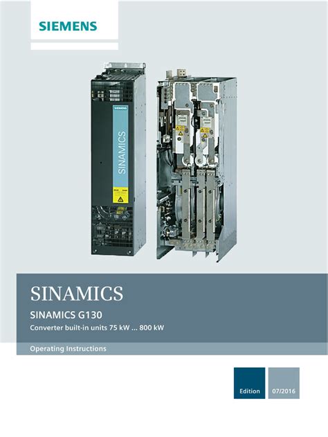 Siemens Sinamics G130 Operating Instructions Manual Pdf Download