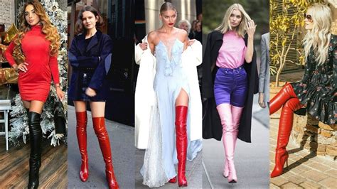 Stylish Bold Thigh High Knee High Boots Collection How To Style Thigh