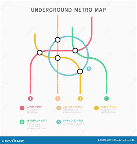 Subway Connection Map City Transportation Vector Grid Scheme Metro