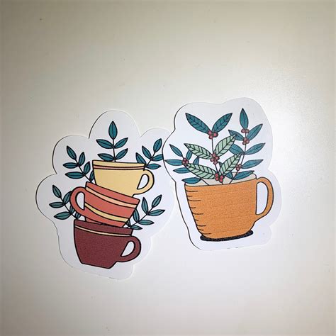 coffee cup sticker set poodlenoodleco