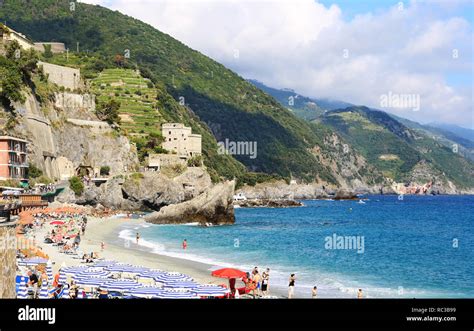 Landscape Of Spiaggia Di Fegina Beach At Monterosso Village Cinque
