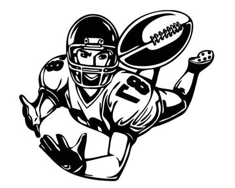 football player wide receiver nfl sports stadium field school etsy football coloring pages