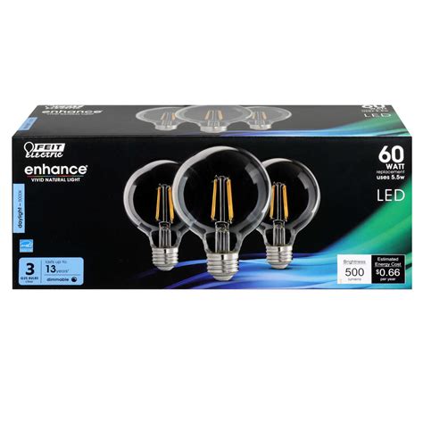 Feit Electric Enhance G25 E26 Medium Filament Led Bulb Daylight 60