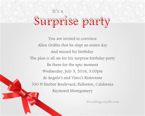 36 Surprise Party Invitation Text  Us Invitation Template