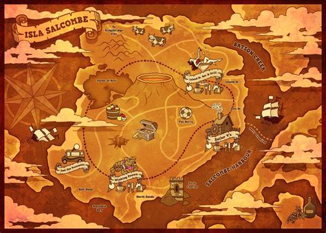 Treasure Map Illustration By Littleboyblack